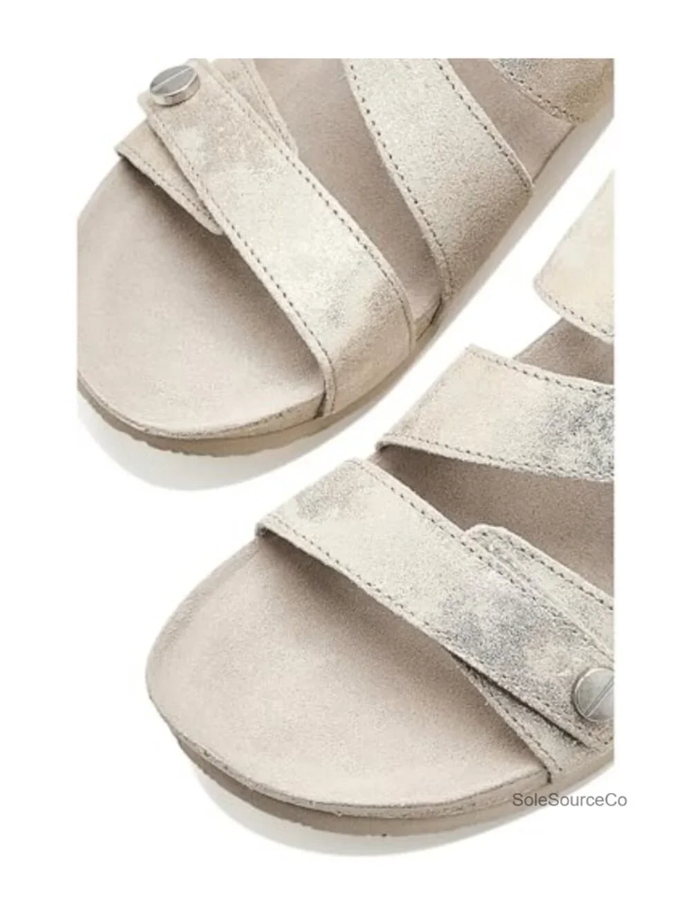 Munro Del Mar Suede Wedge Sandals Triple Adjust Hook & Loop Cream